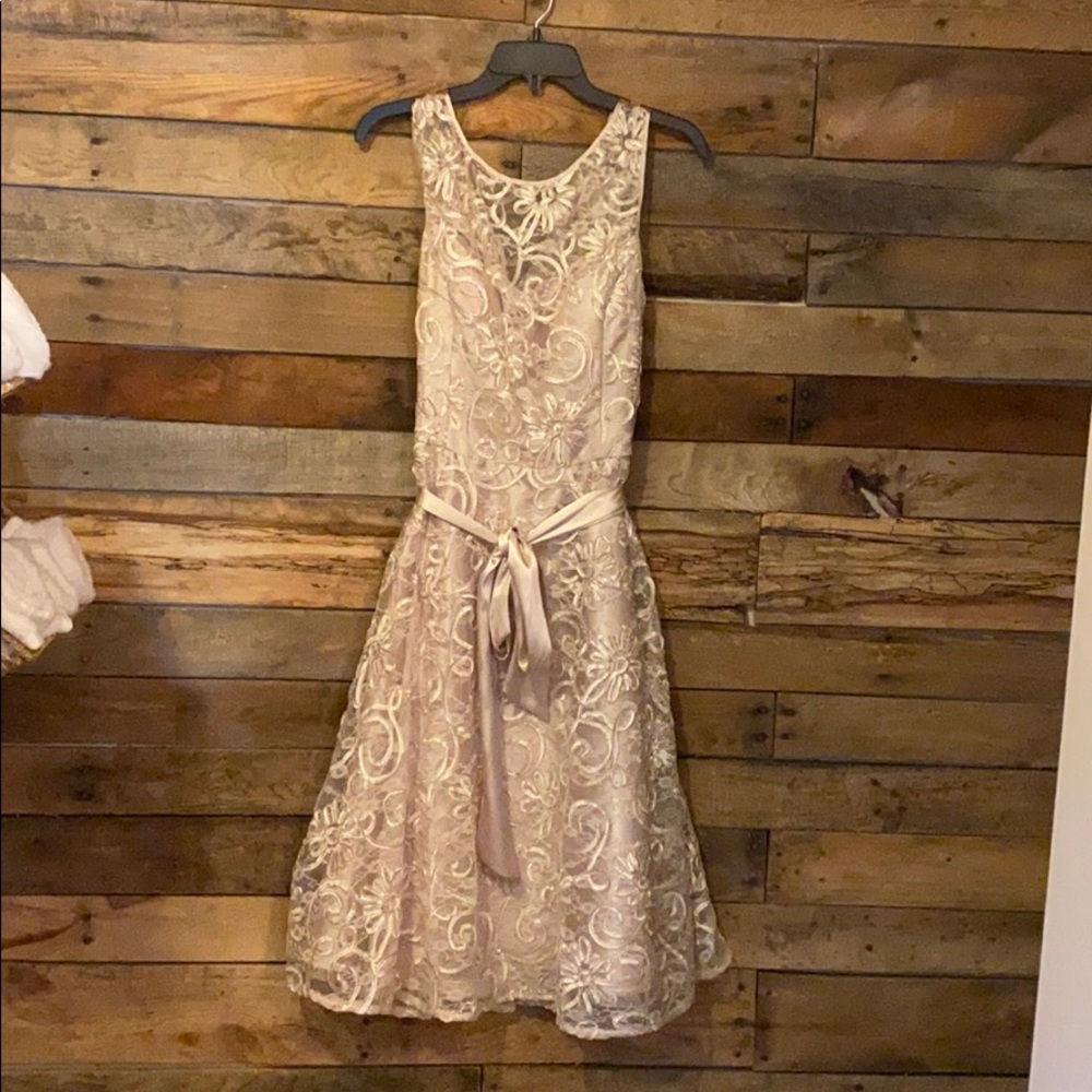 Beautiful Midi lace overlay dress.